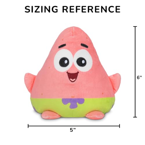 Image of TeeTurtle Reversible Spongebob Squarepants Patrick Star 6-Inch Two-Sided Flip Plush Toy with Embroidered Details - Cute Mini Collectible Plush for Kids, Teens, and Adults