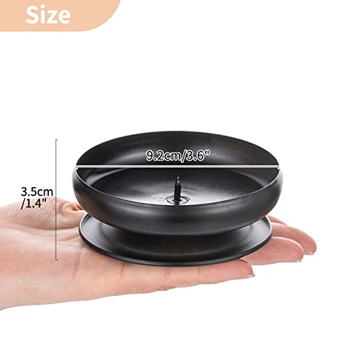 Pcs of 4 Spike Candle Holder Iron Candle Plate Pillar Candle Holder, Black, Decorative Iron Pillar Candle Plate, 9cm Diameter Pedestal Candle Stand for LED & Wax Candles, Incense Cones, Spa, Weddings - Cosy Home Interiors Pcs of 4 Spike Candle Holder Iron Candle Plate Pillar Candle Holder, Black, Decorative Iron Pillar Candle Plate, 9cm Diameter Pedestal Candle Stand for LED & Wax Candles, Incense Cones, Spa, Weddings - Image 5