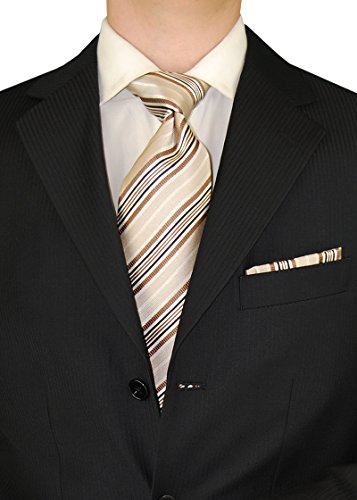 DTI GV Executive Men's Italian Wool 3 Button Suit 2 Piece Set Jacket Pant Stripe3