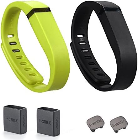 I-SMILE 2pcs Replacement Bands with Metal Clasps Wireless Activity Bracelet Sport Wristband for Fitbit Flex(No Tracker, Replacement Bands Only) & Silicon Fastener Ring
