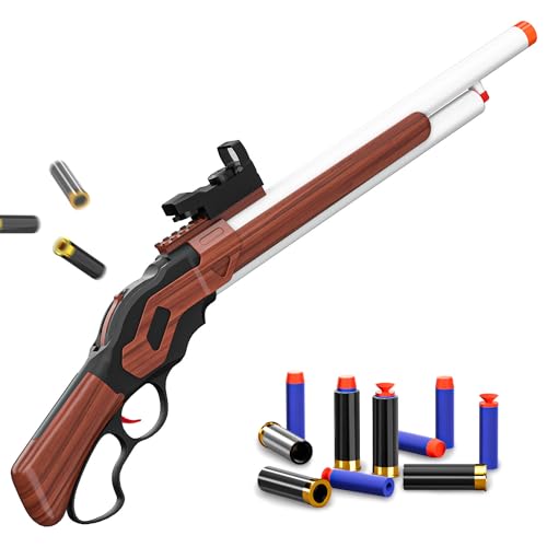 Ouzhimanxing Shell Ejecting Toy Gun (27-Inch),Soft Bullets Toy Shotgun Gun, Lever-Action Design, Perfect As a Birthday-Holiday for 8-12 Year Olds (Brown)