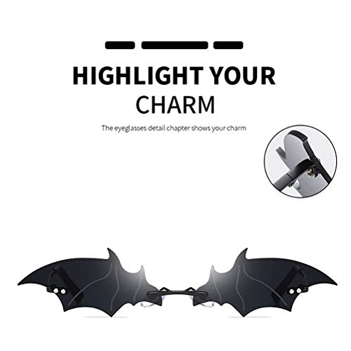 1 Pair Stylish Shaped 400 Sunglasses for Men and Women Frameless Hipster Street Interesting Dark Sunglasses (Black), blackone4