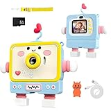 2 Inch Screen Kids Camera for 3-12 Year Old Children,Kids Camera Toy 1080P Video Camcorder with Cartoon Robot Soft Silicone Cover Ideal Gift for Kids, Build in 32G FT Card Rechargeable Battery