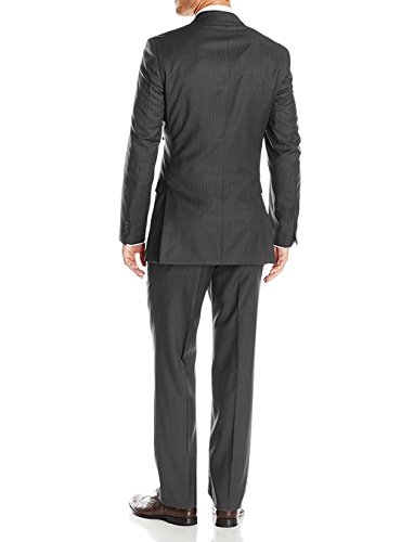 GN Luciano Men's Two Button Pinstripe Modern Fit Suit 2 Piece Jacket Pant2