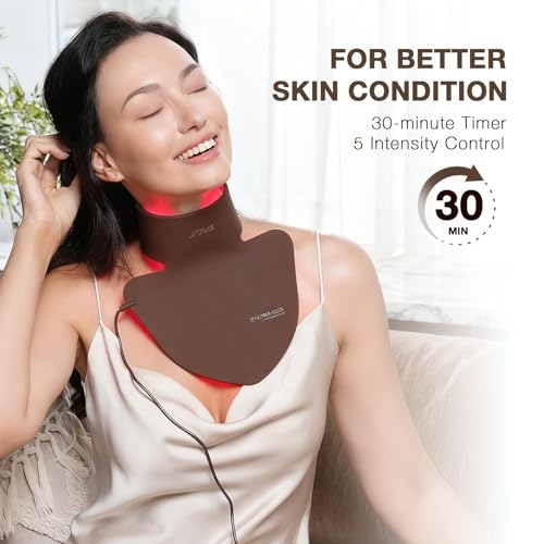 Image of JOVS LED Neck & Chest Mask, LED Red Light Therapy for Neck, 66 LED Light Beams and 630nm Red Light Therapy for Neck Decollete Chest Body, Skin Care Device at Home and Travel