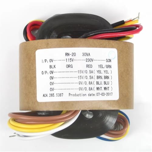 Transformateur audio de puissance R-Core 30W 115V 230V fil de cuivre 15V 9V