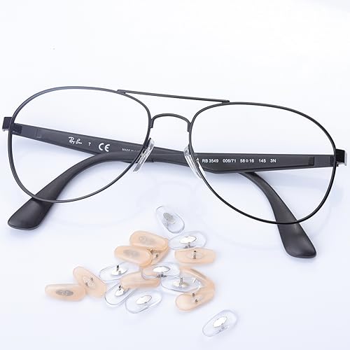 Image of Clear Soft Silicone Replacement Nose Pads for Ray-Ban Aviator RB3025 /RB3026 /RB3030 /RB3211 /RB3362 /RB3445 /RB4175