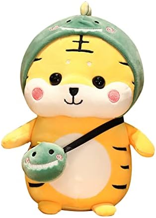 Byworldtasic 11 Inch Stuffed Animals,Kawaii Cute Smile Tiger Figure,Warmies Soft Pillow,Plush Toys Birthday Gift for Boys,Girls and Tollders,Valentines Day Present for Him or Her (Dinosaur)