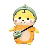 Byworldtasic 11 Inch Stuffed Animals,Kawaii Cute Smile Tiger Figure,Warmies Soft Pillow,Plush Toys B