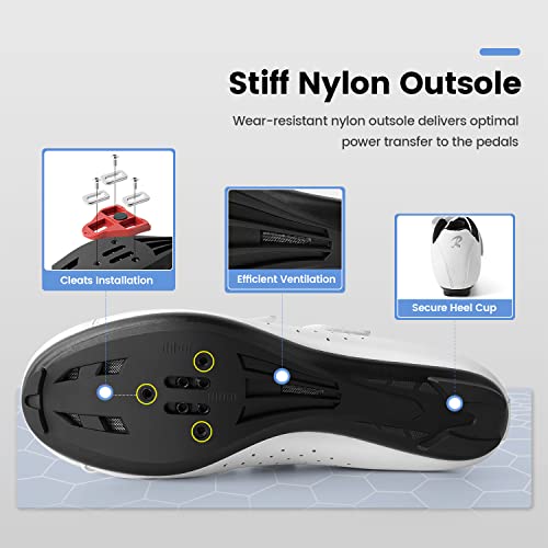 Image of Unisex Cycling Shoes Size 14 Peleton Compatible - Mens Spin Shoes with Look Delta Cleats - Indoor Road Bikes SPD Clips