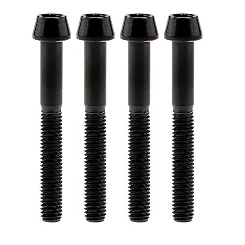 Image of Titanium Ti Bolt M5x9 16 18 20 25 30 35 40 45 50 55 60mm Tapered Head Screws Pack of 4 (M5x40mm, Black)