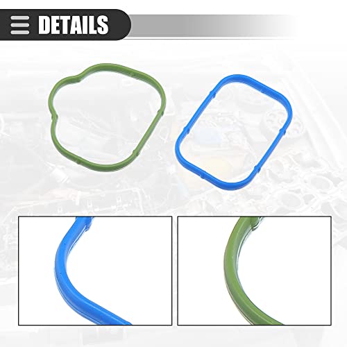 Image of Motoforti Gasket Intake Manifold Gaskets, for Cherokee Challenger 2011-2019, Rubber, 5184331AC 5281824AA 5184562AC, Green Blue, 1 Set