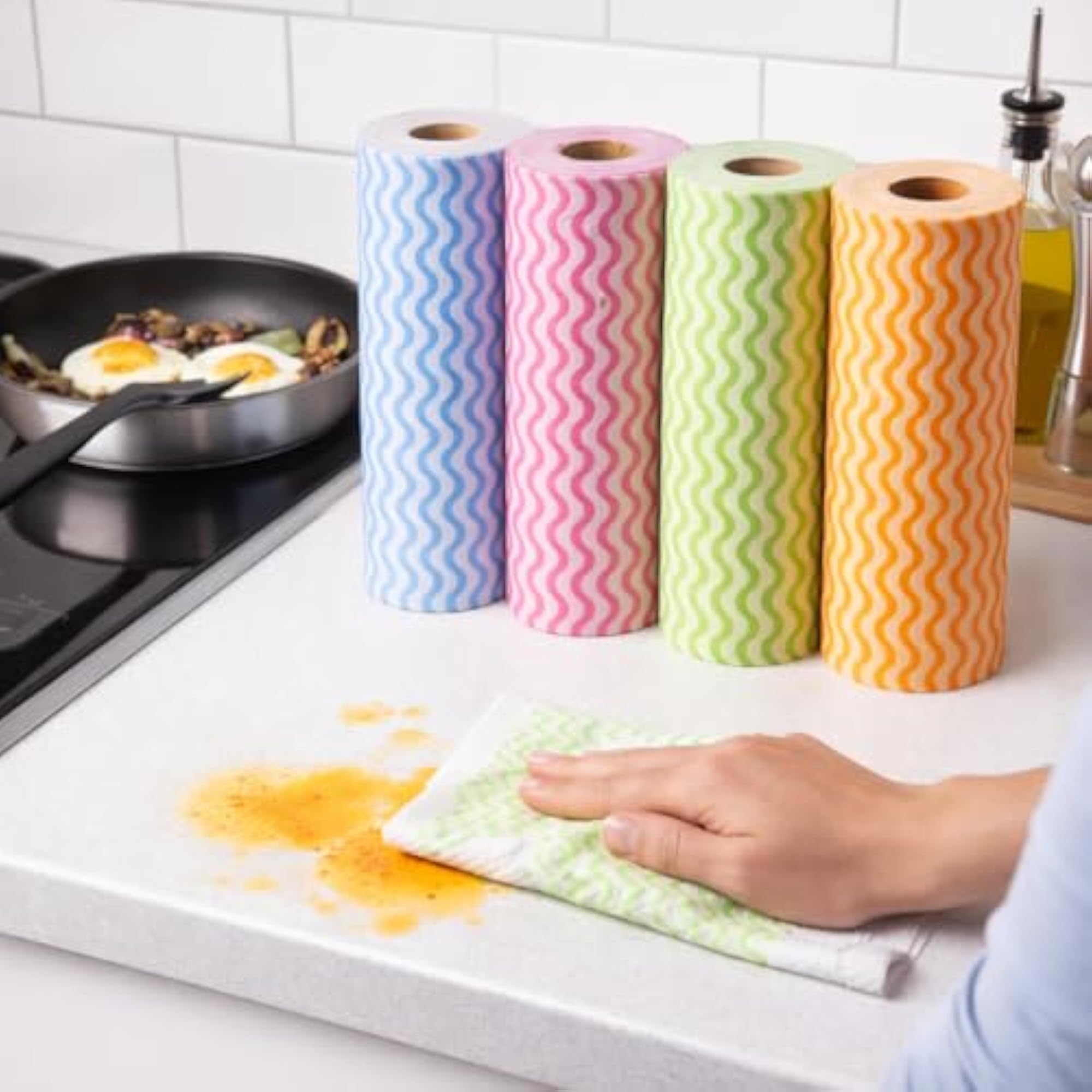 Reusable Washable Kitchen Roll, Eco-Friendly Multi-Use Kitchen Wipes