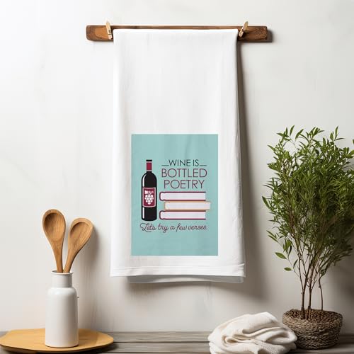Chriss-Stuff-Kitchen-Dish-Towel-Flour-Sack-Cotton-Dishcloth-Highly-Absorbent-27-x-27-Inches-for-Wine-Lovers-Funny-Quote-Therapy-Bottled-Poetry Chriss Stuff Kitchen Dish Towel Flour Sack Cotton Dishcloth Highly Absorbent 27 x 27 Inches for Wine Lovers Funny Quote Therapy Bottled Poetry