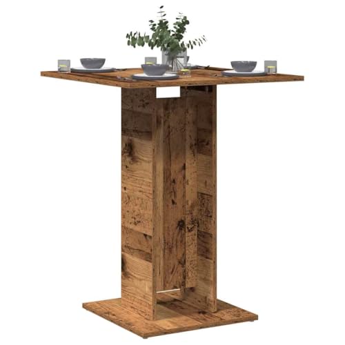 Solivagant Table de Bistro Vieux Bois 60x60x75 cm Bois d'ingénierie,(10.8 KG)