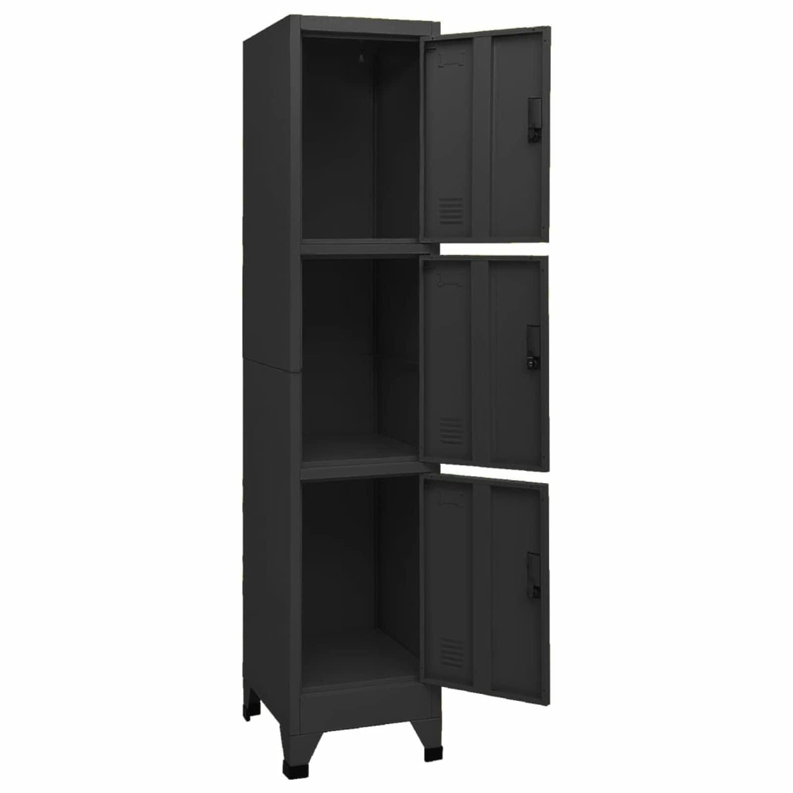 Taquilla de Acero Negro 38x45x180 cm, Taquillas Vestuario, Taquillas Metalicas, Armario Taquilla, Escobero, Casillero, Armario Taquilla 339782