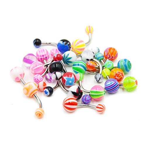 BodyJewelryOnline UV Acrylic Belly Button Ring (15 Pieces)