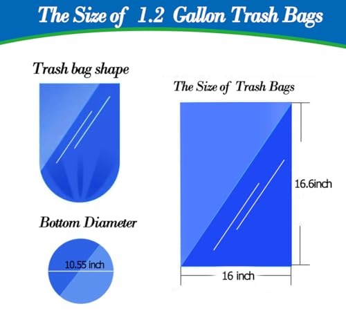 Image of 1.2 Gallon (1-1.2 Gal)120 pcs Small Black Trash Bags, Strong 1 Gallon 1.2 Gallon 1.3 Gallon Garbage Bags, Bathroom Trash Can Bin Liners,Mini Bags Waste Basket Liner,Fit 5 Liter, 1-1.2 Gal (1.2B120)