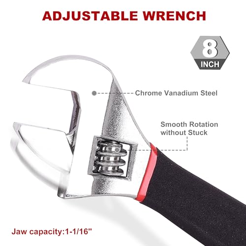 Image of FASTPRO 6-Piece Large Pliers and Wrench Set, Includes 10 inch Groove Joint, 10 inch Slip Joint, 8 inch Linesman, 8 inch Long Nose, 6 inch Diagonal Pliers and 8 inch Adjustable Wrench