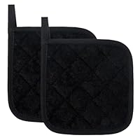 Ymapinc Topflappen Schwarz，2 Stück 43,2*43,2cm Hitzebeständige Matten für Küchenarbeitsplatte Langlebige Topflappen Set für Die Küche Schwarz Ofenhandschuhe Küchen Gadgets