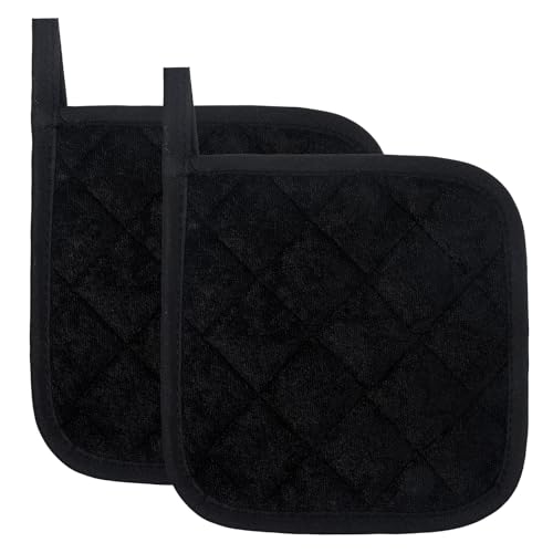2Pcs Hot Pads, Ymapinc Quilted Oven Cloths Heat Resistant Cotton Pads Kitchen Terry Potholder Pot Oven Holder Mats Multipurpose Liner Little Trivet Cloth Potholders for Kitchen Countertop Potholder