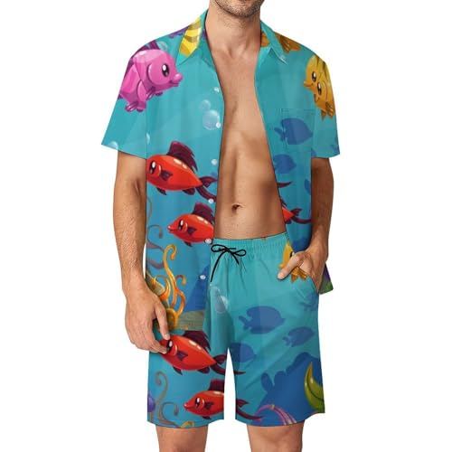 Chemise Hawaïenne Homme ensemble de plage 2 pièces ultra respirant et léger taille S