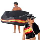 La toalla es de puro algodón con nuestra hermosa bandera de España estampada por ambos lados en hilos con sus colores, no está impresa ni serigrafiada.