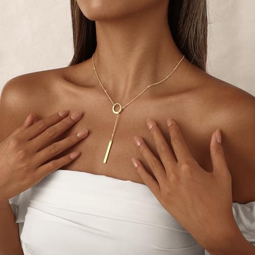 Gold Necklace for Women Stack Diamond Pendant 14K Gold Plated Dainty Charm Choker Necklace Adjustable for Women Layered Trendy CZ Jewelry Set Gifts4