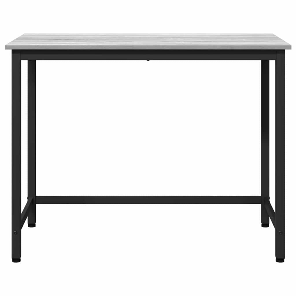 Mesa de trabajo regulable en altura 80 x 50 x 76,5 cm, mesa de ordenador de madera y estructura de acero, mesa de oficina multifuncional para el hogar, oficina, sonoma gris
