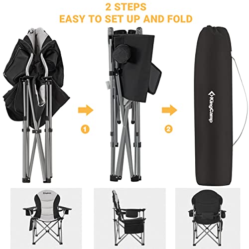 KingCamp Folding Portable Camping Chairs KC2008_BLACK/MEDIUMGREY-US の商品画像 7