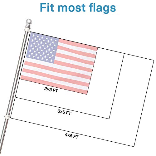 5Ft Flag Pole Kit,Stainless Steel Heavy Duty American Us Flagpole, Rustproof For Outdoor Garden Roof Walls Yard (Without Bracket) #TOP2