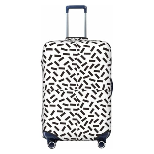 Black Rectangles Print Luggage Cover Washable Elasticated Suitcase Covers TSA Approved Stylish Dust and Scratch Resistant Case Protector for Kids and Adults