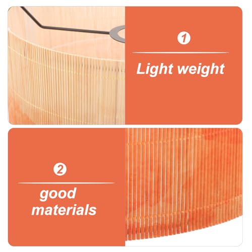 Gadpiparty 76229XUY596C177 Gradient Bamboo Lamp Shades, E27 Chandelier Lampshades Vintage Drum Lamp Shade Cover European Light Covers Clip thumb #7