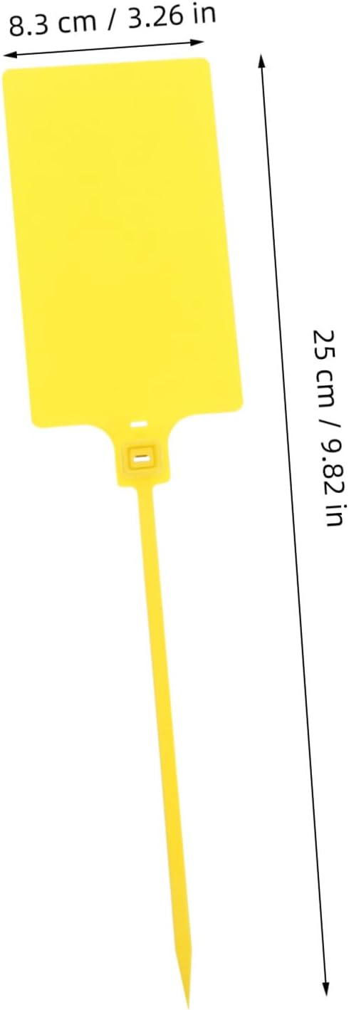 VALICLUD 100pcs Yellow Plastic Shipping Labels Cable Tags 5.8x100mm Sturdy Luggage Labeling Tags for Logistics and Industrial Packaging