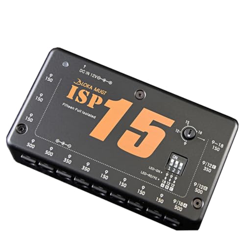 Truely Fully Isolated Guitar Pedal Power Supply, 15 DC Outputs, 9V/12V/18V Adjustable Blokamugt (ISP15)