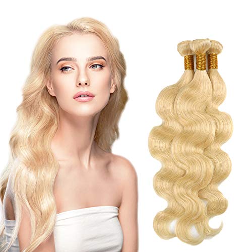Brazilian Blonde Body Wave Hair Bundles Virgin Human Hair 3 Bundles Body Wave Hair Extensions Weave Hair Human Bundles Unprocessed Virgin Hair Bundles 24 26 28 inch