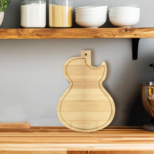 Tabla de cortar de bambú con forma de guitarra miniatura 3