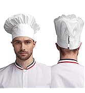 auvstar Kochmütze für Erwachsene, verstellbar, elastisch, für Küche und Koch (Weiß)