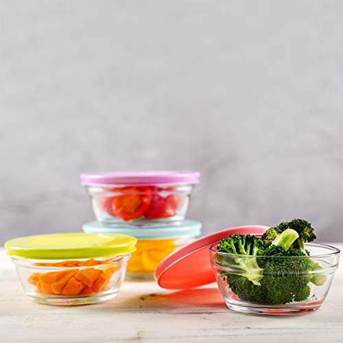 Volarium Small Glass Storage Containers with Lids, Stackable Bowls, Set