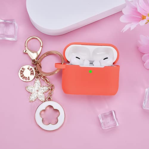 Image of Case for Airpods Pro 1st 2nd Generation - VISOOM Airpods Pro 1 /2 Cases Cover Women Silicone iPod Pro 2 Earbuds Wireless Charging Case Girl Bling Keychain for Apple Airpod Gen Pro 2