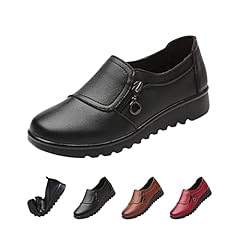 Keilinia Women's Lightweight Nursing Shoes,Casual Comfort Softsole Side Zipper Orthotic Slip On Waterproof Work Wedge Shoes