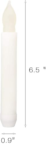 Miniatura 5 de 24 mini velas LED amarillas con cera sumergidas en cera y cuerpo blanco, velas cónicas sin llama parpadeantes ámbar para fiestas temáticas,