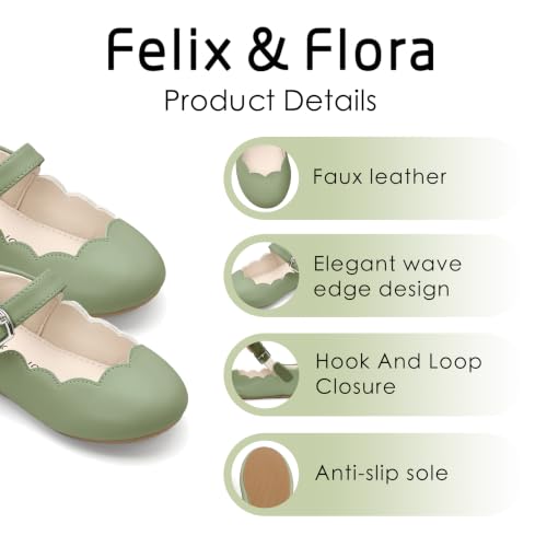 Image of Felix & Flora Toddler Flower Girl Dress Shoes - Baby Girl Ballet Mary Jane Flats for Party School Wedding