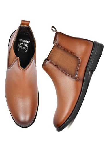 Image of GreaTech Men's Chelsea Boots | Premium Synthetic Leather Slip-On Formal Shoes for Men | Classic Ankle Boots with Anti-Slip Sole | Office, Party & Casual Wear