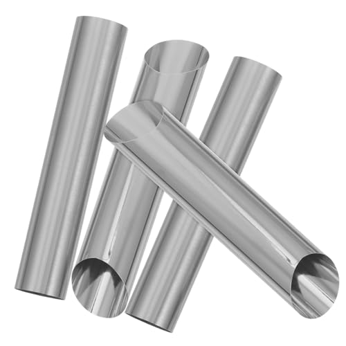 VINTORKY 4Pcs Stainless Steel Cream Horn Molds Non Stick Pastry Baking Tools for Hollow Bread Shaped Cannoli Forms for Home Kitchen Use