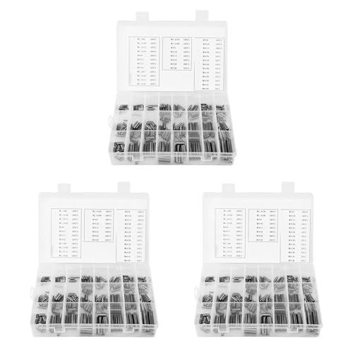 Kznifmk Kit Assortimento Perno un Molla con Intaglio nel Acciaio Inossidabile 840PZ, Perni di Tensione di Tensione Dei Tasselli un Molla Divisa con Scatola