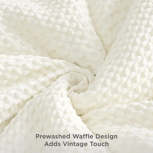 Image of Bedsure Waffle Comforter Set Queen, Soft and Breathable Cream Bedding Comforter Set, 3 Pieces, 1 Waffle Weave Comforter (90 inchx90 inch) and 2 Pillow Shams (20 inchx26 inch)