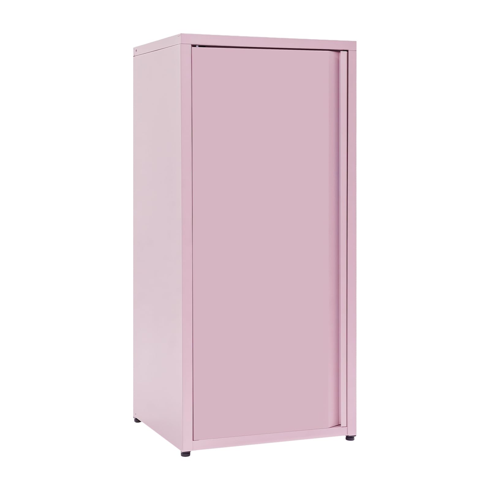 Armadio a 3 livelli con una porta, armadietto da ufficio, armadietto in acciaio, superficie con funzione di assorbimento magnetico, per soggiorno, camera da letto e ufficio, 40 x 35 x 88 cm (rosa)