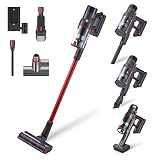 Gerllo Akku Staubsauger, 23 kPa Staubsauger Kabellos, 410W bürstenlosen Motor, 6-in-1 (60 min Running Time, LED Electric Brush), Staubsauger Pet Hair for Hard Floors, Carpets, Pet Hair