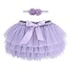 Baby Kleinkind Mädchen Tutu Rock Prinzessin Rock Mini Tiered Super Soft Tüllrock 6-12 Monate Elastische Taille Ballett Tanzrock mit Windelüberzug + Stirnband, Violett M